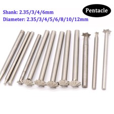 2.35/3/4/6mm Shank Pentacle Woodworking Carving Knife Milling Cutter 2.35mm-12mm