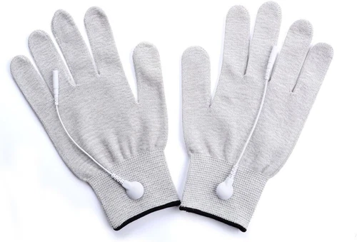 1 Pair of Silver Conductive Massage Gloves with Wires For Beauty Device - USA - Picture 3 of 12