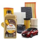 KIT 4 FILTRI TAGLIANDO + 4LT OLIO MOTORE TOTAL QUARTZ 5W40 CITROEN C3 II III DS3