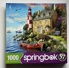 Springbok's 1000 Piece Jigsaw Puzzle The Cottage Lighthouse - Made in USA