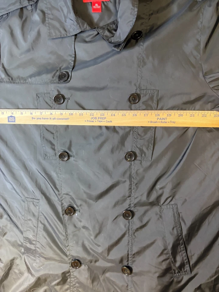 Gabardina Red Saks Fifth Avenue para mujer talla XL negra cintura con cinturón poliéster Foto 4 de 4