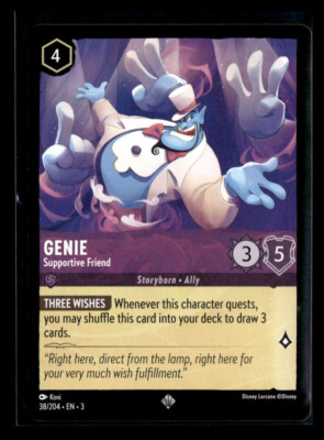 lorcana into the inklands card list price Genie 38/204 Super Rare NON-FOIL Disney Lorcana - Into the Inklands NM