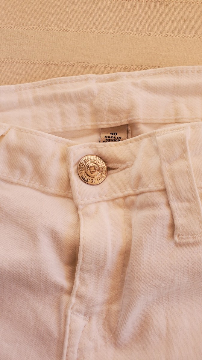 NWT True Religion Skinny Optic White Jeans Swarovski Crystal
