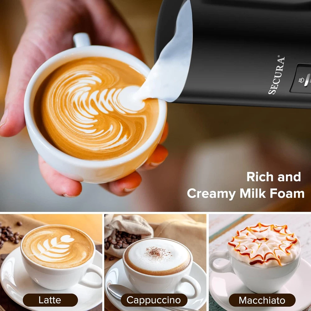 Milk Frother, Foam Maker, Automatic Electric Milk Steamer, 250Ml Hot/Cold, Black