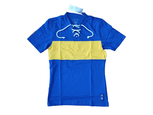 Logo Boca Juniors avec rayures bleues et jaunes et emblème
