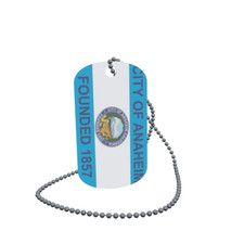 Dog Tag Flag Anaheim City California Dog Tag Aluminium 30 x 50mm