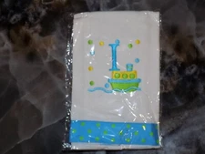 Personalized Initial Burp Cloth Diaper Letter "I" With A Tug Boat NEW