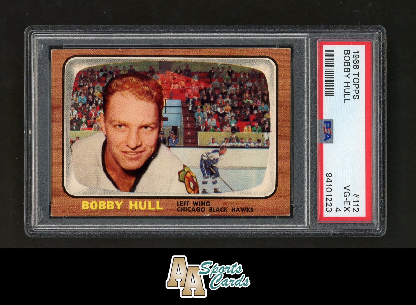 1966-67 TOPPS HOCKEY BOBBY HULL #112 PSA 4 (VG-EX) / NICE LOOKING CARD FOR GRADE