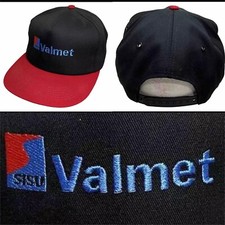Vtg SISU Valmet Snapback Hat Tractor Engine Company Logo K Brand Farmer Cap