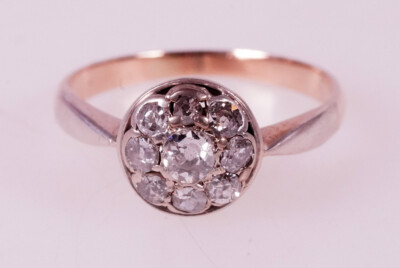 antique 1.17ct. Diamond ring old cut in 585 gold size 57 vintage luxury