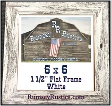 6x6" rustic washed barnwood beach barn picture frame distressed wood white color