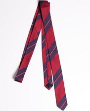 Dolce & Gabbana Vintage Red Skinny Striped Silk Dress Necktie
