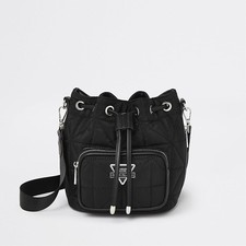 River Island Womens Black Quilted Duffle Bag