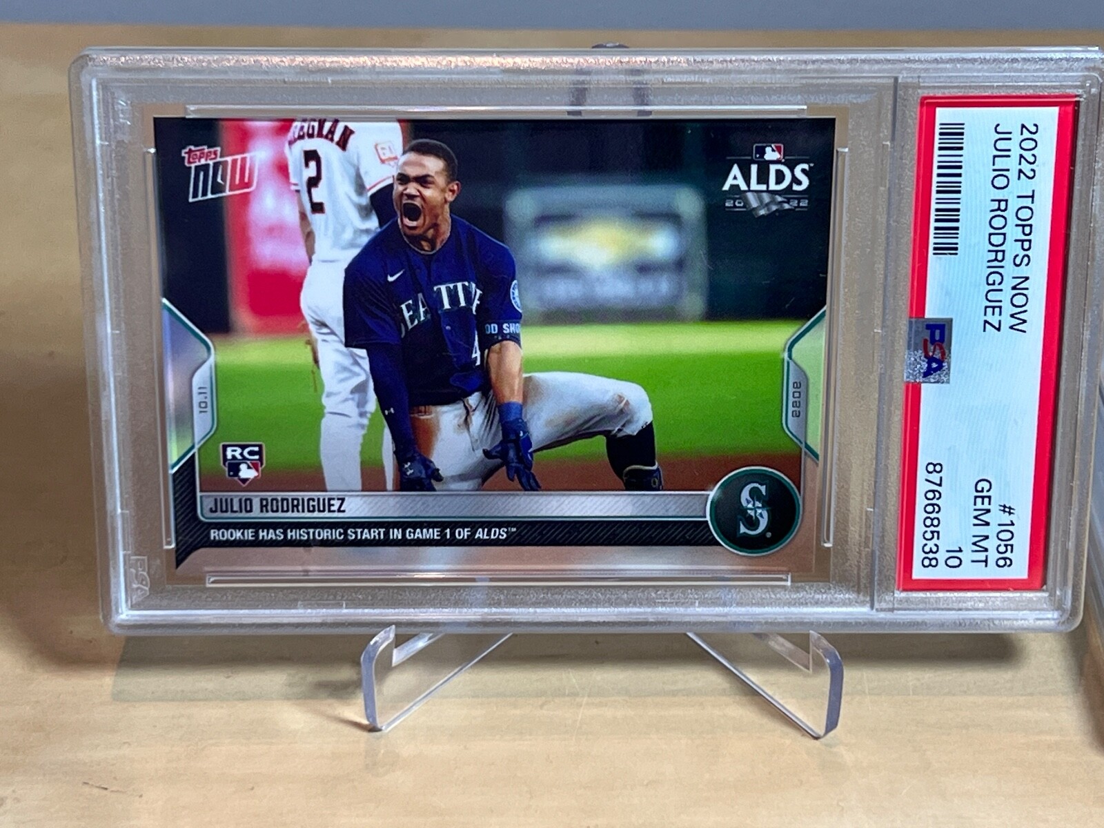 JULIO RODRIGUEZ * PSA 10 * 2022 TOPPS NOW ALDS HISTORIC START ROOKIE CARD #1056 view 4