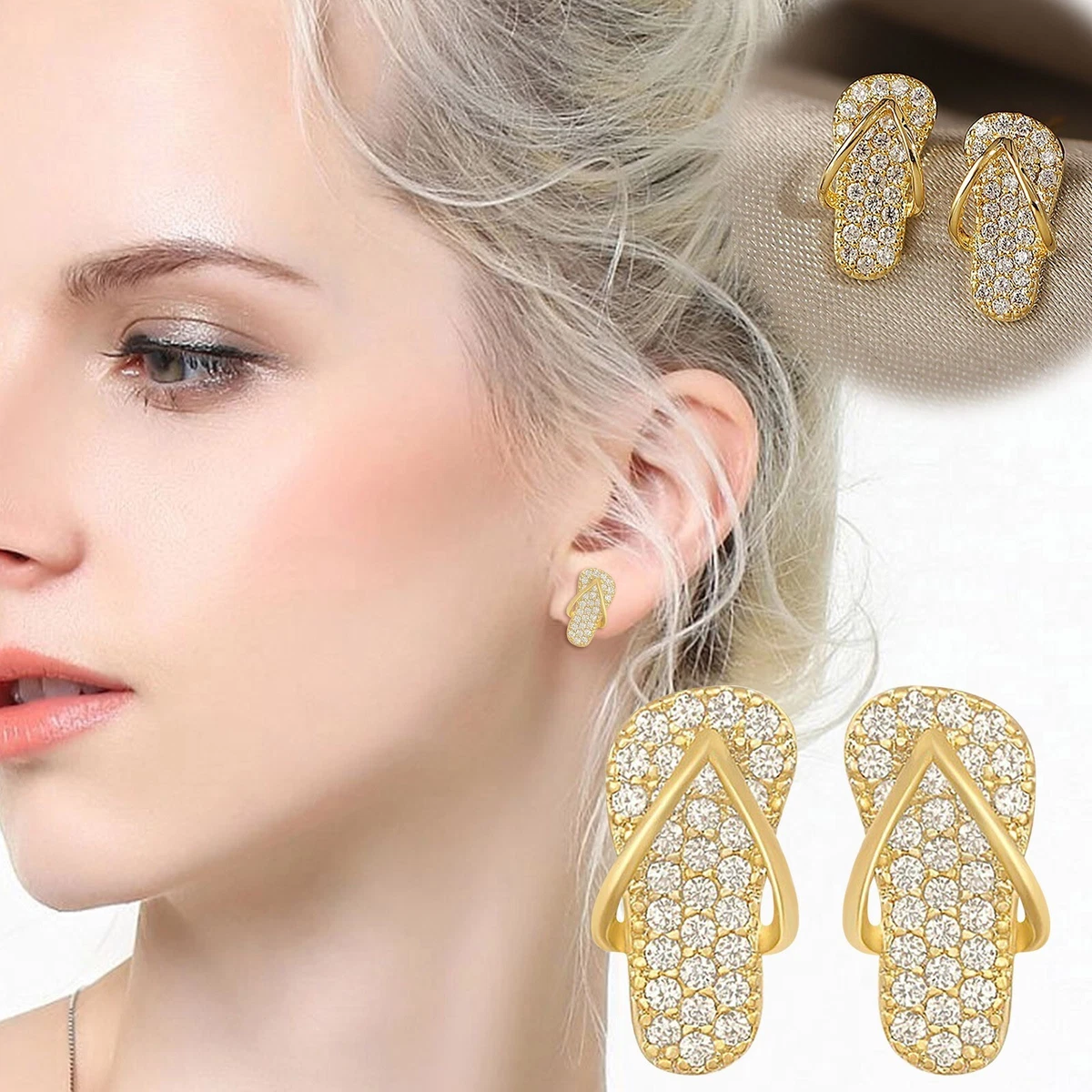 Funny Slipper Fashion Small And Delicate Stud Earrings Female Mini Stud
