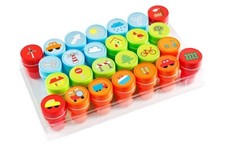 Kids Self Inking Nature Plastic Stampers Art 26pcs Multi Color Bright Ink Stamps