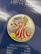 2000 Millennium 99.9% Silver Eagle $1 Colorized by Perth Mint Collectible Coin