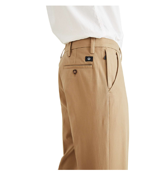 Docker Workday Straight Fit Khaki Moisture Wicking Pants for Men