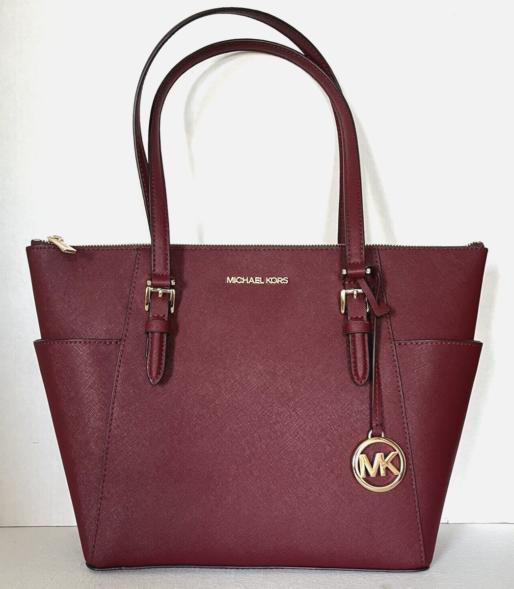 MICHAHL KORS トートバッグ New Michael Kors Charlotte Large Shoulder Tote Saffiano Leather
