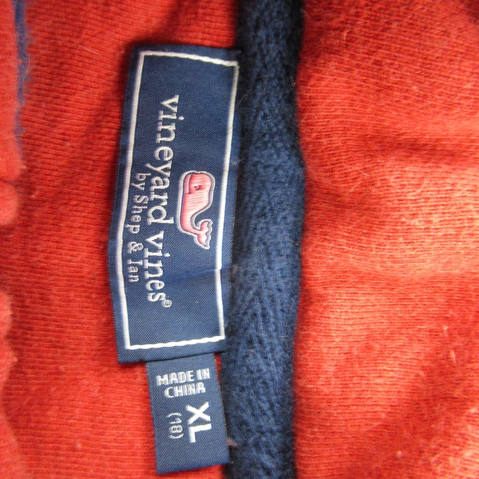 Vineyard Vines Sweater Girls XL 18 Long Sleeve 1/4 Neck Pullover Red - Image 3 of 4