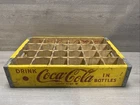Vintage Drink Coca-Cola in Bottles Yellow 24ct. Wood Carrying Crate