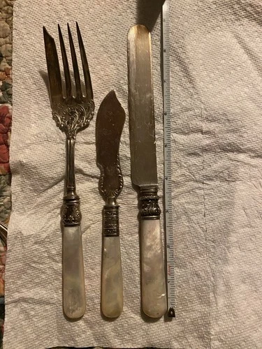 VTG Mother of Pearl Handle Sterling Silverware Flatware Assortment