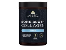 Ancient Nutrition Bone Broth Collagen Vanilla 18.3oz 519g Superfood 14g protein