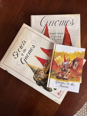 3 Harry N. Abrams Fantasy Gnomes Book Lot: Secrets & Rescue 