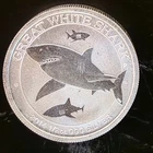 2014 Great White Shark Perth Mint Australia Vtg Bullion-0.999 Silver 1/2 Oz Coin