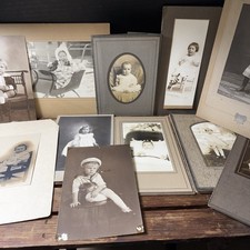 12 Antique Baby Cabinet Card Photo Edwardian Children Portraits 1900s Fashion