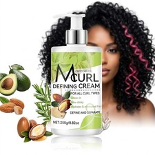 Curl Defining Cream 8.82oz Argan Oil Moisturizing Frizz Control for Wavy Curly