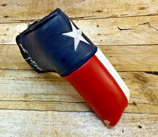 PINS & ACES TEXAS FLAG BLADE PUTTER HEADCOVER HEAD COVER  RED WHITE BLUE ⛳FAIR⛳