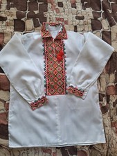 Vintage traditional Ukrainian embroidered man shirt men's shirt in hippie style