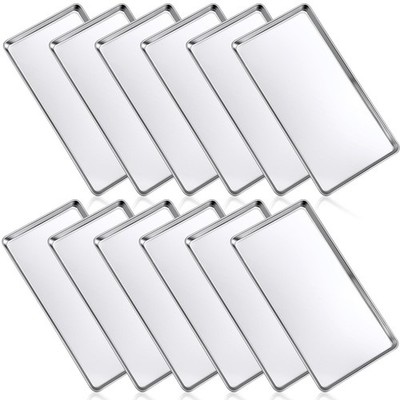 Mimorou 12 Pcs Baking Sheet Stainless Steel Cookie Sheet Small Metal Pans Pro...