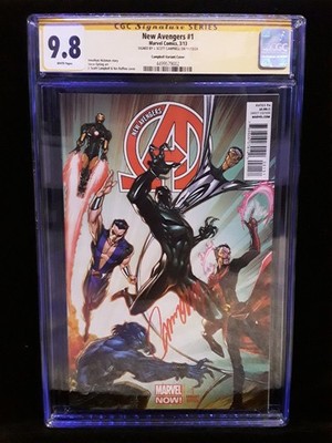 New Avengers # 1 1:100 Color Campbell Variant CGC 9.8 SS Campbell Secret Wars