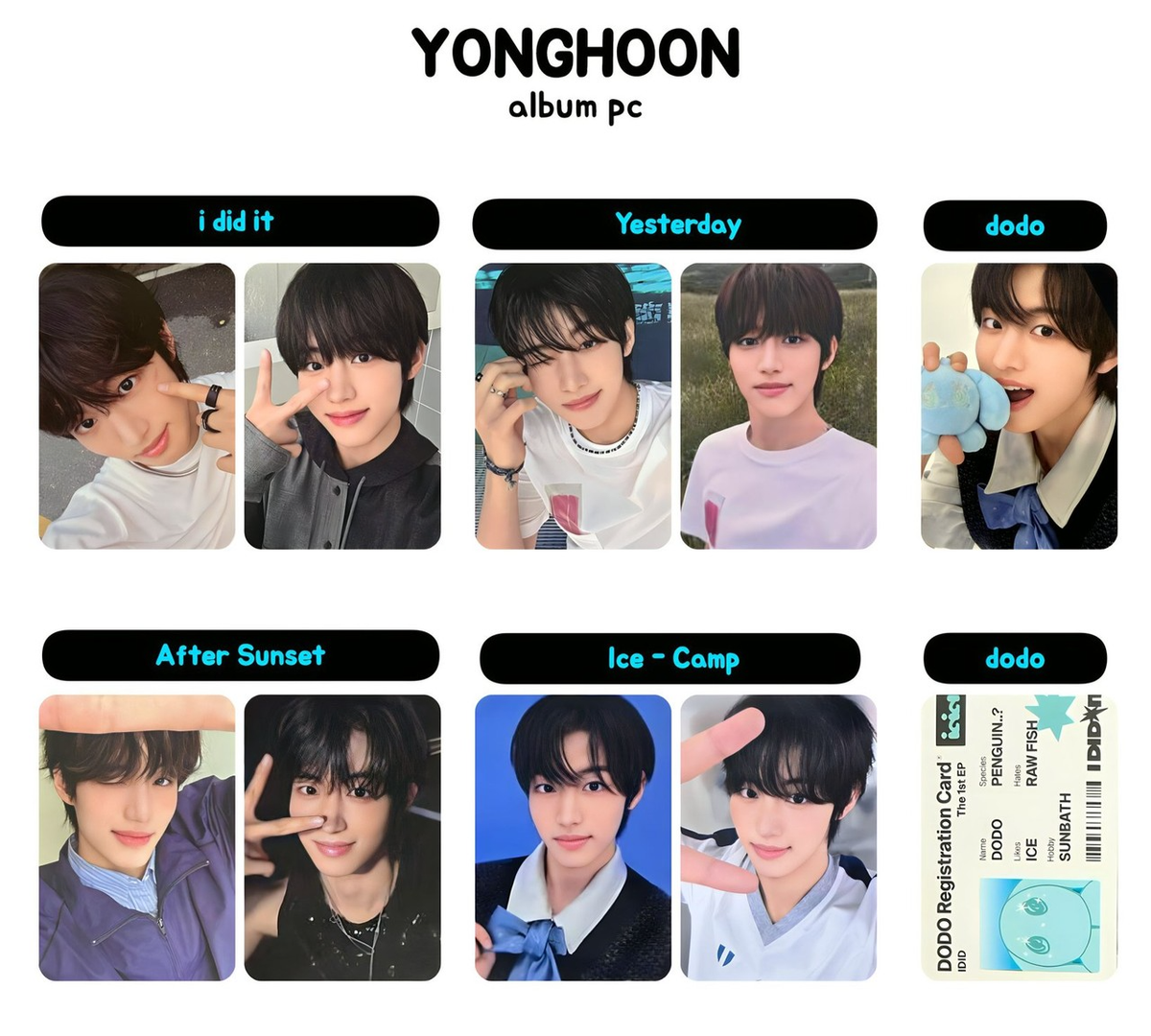 IDID - I did it. Album Official book/ ice camp/dodo PHOTOCARD KPOP