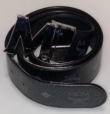 PASEK MCM AUTENTYCZNY VISETOS SREBRNY "M" CZARNY 38" DUŻY BARDZO DOBRY!!!