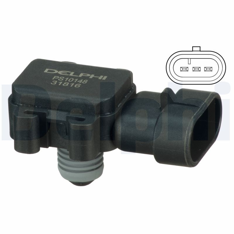 Sensor, Saugrohrdruck PS10148 DELPHI für OPEL ASTRA G CC ASTRA G Stufenheck - Bild 4
