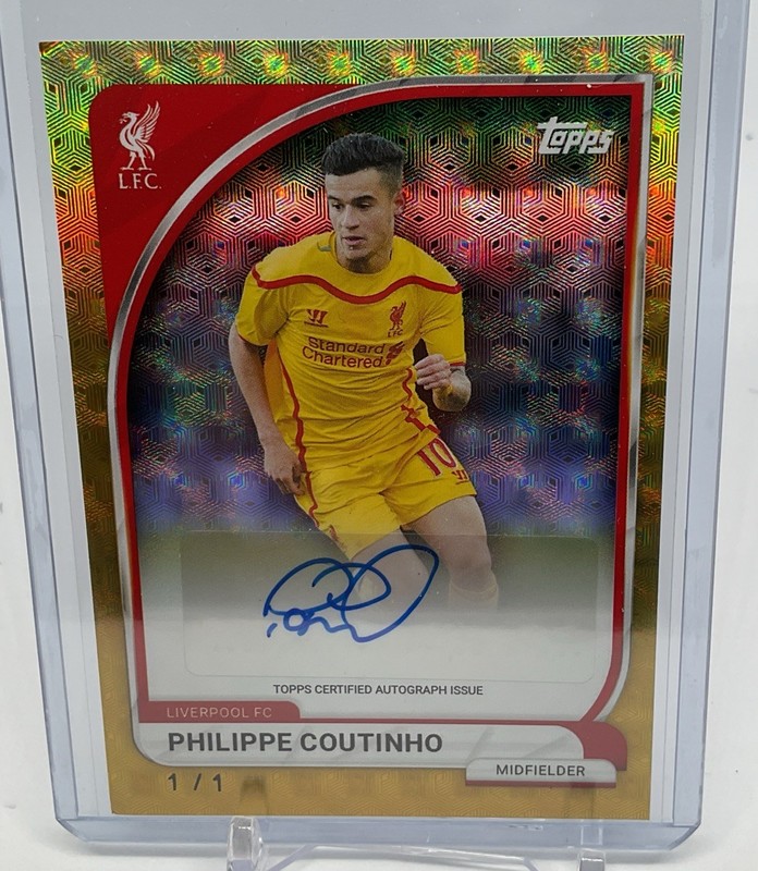 2025/26 Liverpool Collector Tin Philippe Coutinho Foilfractor 1/1 Auto Autograph