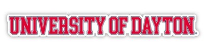 Dayton Flyers College Text Vinyl Decal   White, Clear and Holo