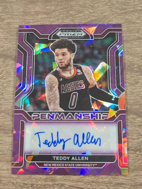 Teddy Allen 2022 Panini Prizm Draft Picks Purple Auto #68/99