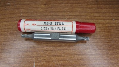Quinco XB-5 Stub HSS twist end mill 5/32x3/8 4 FL Double End machining lathe bit