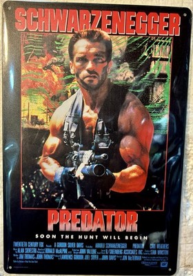 TIN SIGN 8x12 Predator Arnold Schwarzenegger Movie Muscles Jungle Guns DD6