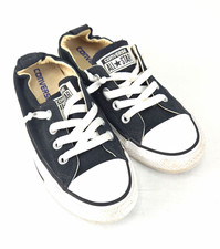 Converse Chuck Taylor All Star Low Top Canvas Lace-Up Sneakers Black/White 7M