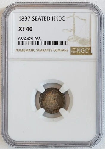 1837 Liberty Seated Half Dime XF 40 NGC