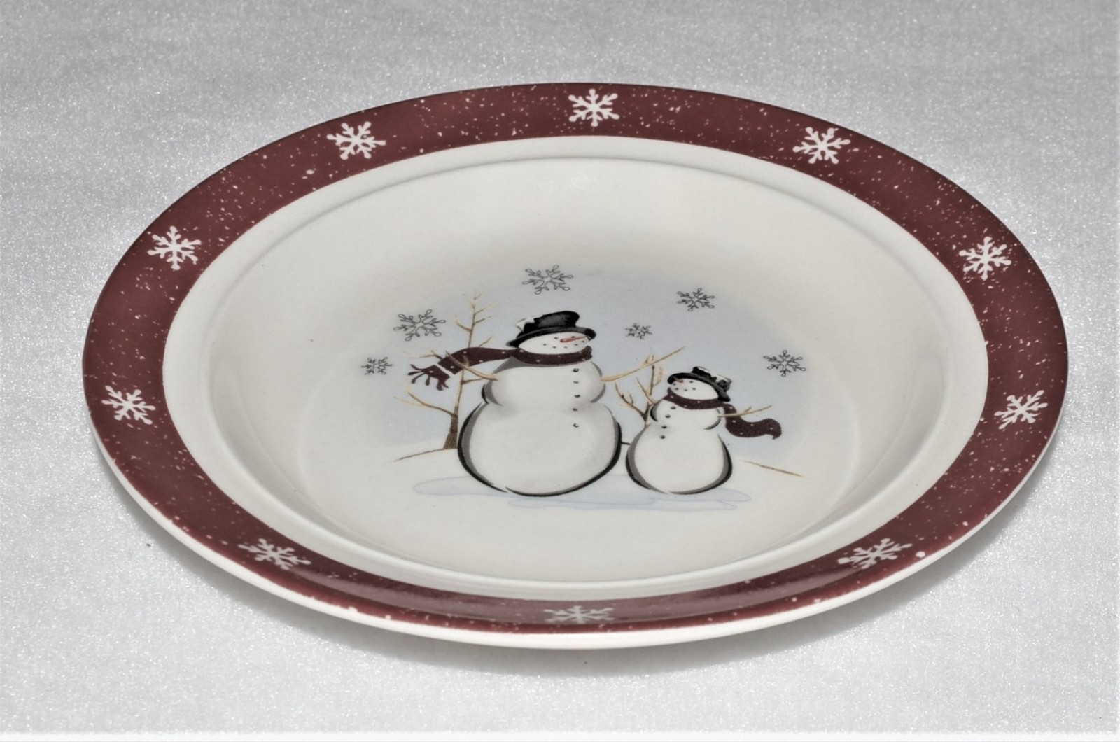 4 Royal Seasons Stoneware Snowman Dessert / Bread & Butter PLATES