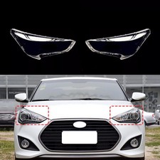 Headlight Lens Cover Housingsealant Glue Pair For Hyundai Veloster 2012-2017