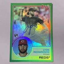 2024 Topps Archives GREEN FOIL 66 /99 Fan Fave AUTOGRAPH LYON RICHARDSON RC Reds
