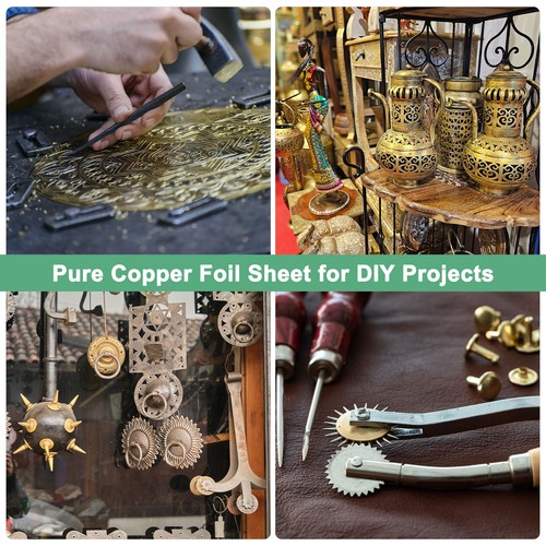 Copper Sheet Roll, 39"x 7.9"x 0.0004"(LxWxT)Copper Foil Sheet Roll for Crafts - Picture 5 of 7