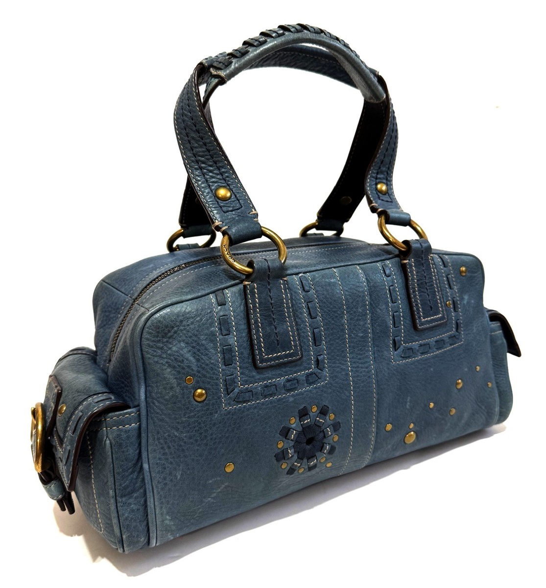 RARE Coach Ltd Ed Vintage Y2K Soho Mia Ink Blue Denim Tote Bag